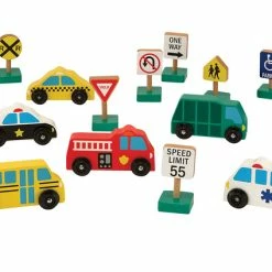 New ✨ Melissa And Doug Melissa & Doug Wooden Vehicles And Traffic Signs, Set Of 15 🤩