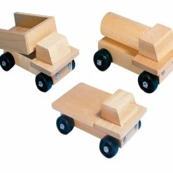 Cheapest 😀 Childcraft Wooden Construction Play Trucks, 9 To 10 Inches, Set Of 3 🧨