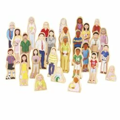Deals โค๏ธ Guidecraft Wedgies Wooden Multi-Ethnic Families, Set Of 28 โค๏ธ