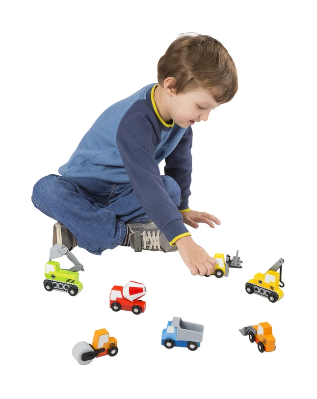 Outlet ✔️ Melissa And Doug Melissa & Doug Wooden Construction Site Vehicles, Set Of 8 🌟 - Image 3