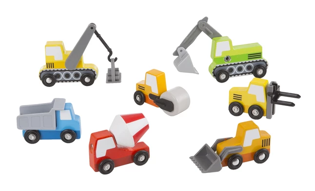 Outlet ✔️ Melissa And Doug Melissa & Doug Wooden Construction Site Vehicles, Set Of 8 🌟