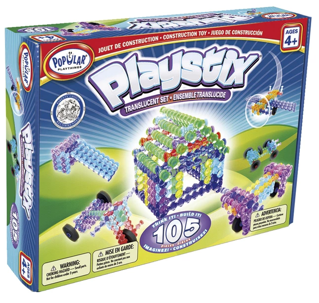 Best Pirce ๐ Popular Playthings Playstix Translucent Set, 105 Pieces โค๏ธ - Image 4