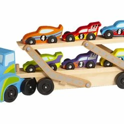 Best Sale 🧨 Melissa And Doug Melissa & Doug Mega Race Car Carrier, 6 Cars And 1 Transport Truck 😀