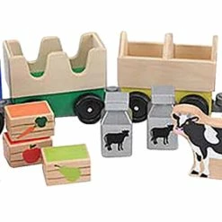 Outlet 👍 Melissa And Doug Melissa & Doug Wooden Farm Trains, 4 Train Cars With 7 Pieces ✨