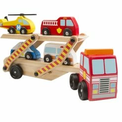 Cheapest 🔔 Melissa And Doug Melissa & Doug Emergency Vehicle Carrier, 4 Cars And 1 Transport Truck 🧨