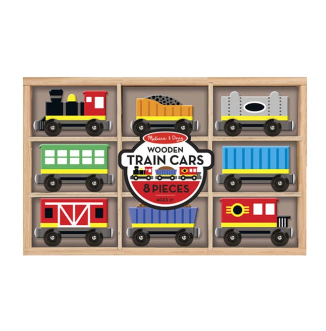 Promo ๐ Melissa And Doug Melissa & Doug Wooden Train Cars, 8 Pieces And Wooden Storage ๐
