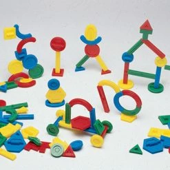 Best Sale 😀 Childcraft Building Shapes Set With Double-Grooved Edges, 150 Pieces And 1 Storage Bin 🌟