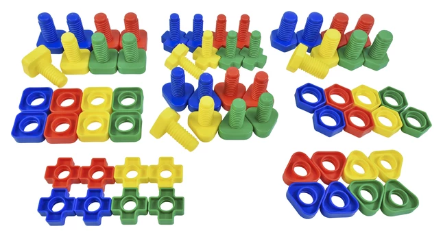 Hot Sale ๐ Childcraft Toy Nuts And Bolts, Assorted Colors And Shapes, Set Of 64 ๐ - Image 2